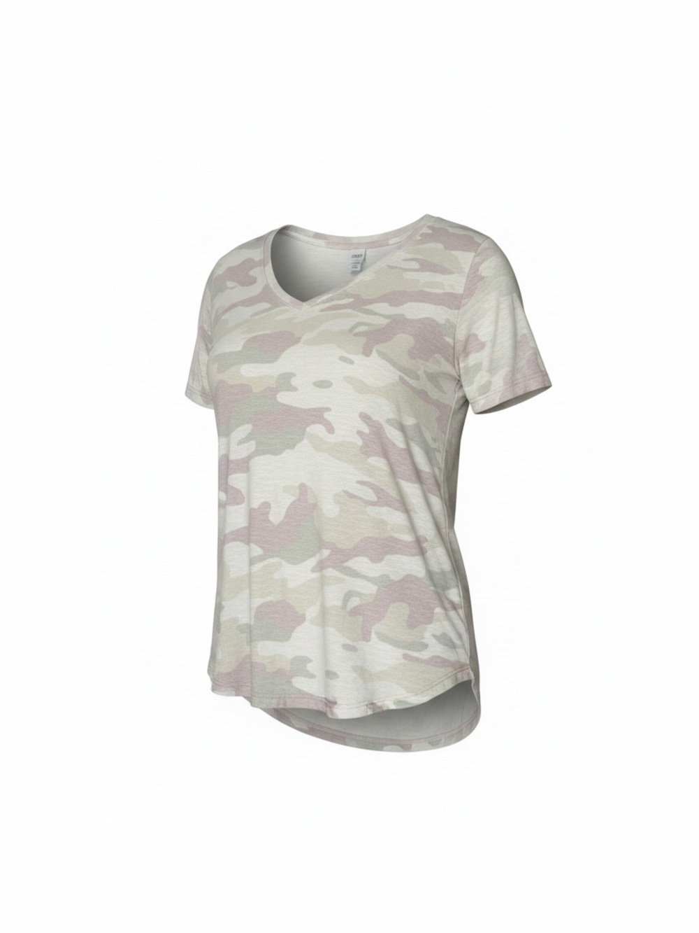 Old Navy Women's Short Sleeve V-Neck Tee in Blush and Cream Camo